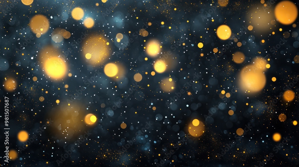 Poster yellow glow particle abstract bokeh background transparent background