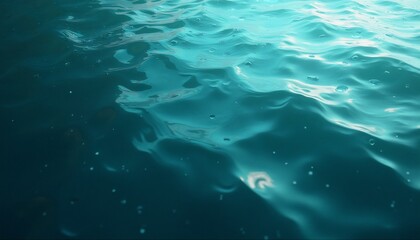 Fototapeta premium Teal Celestial Ocean with Cosmic Ripples, Shimmering Stars, Fluid Motion