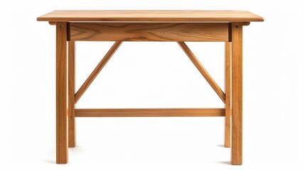 foldable wooden desk with a light oak finish