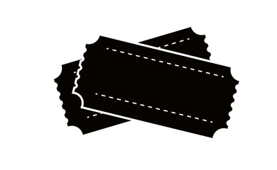Two black ticket icon in the flat style