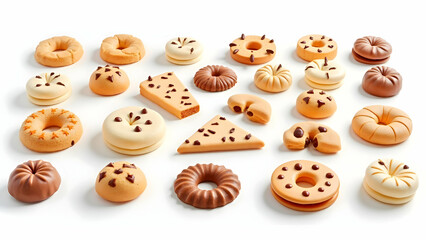 Obraz premium 3D cookies isolated on white