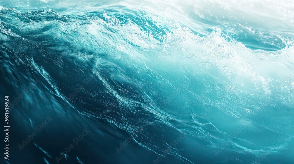 Poster close up of a wave crashing in the ocean.
