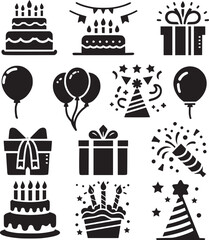 Happy Birthday Icon vector illustration 