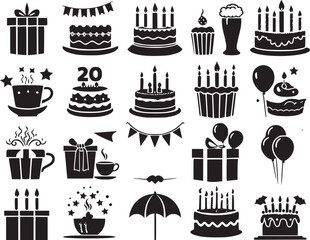 Party line icon set. Included icons as celebrate, celebration, dancing