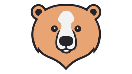cute brown bear face illustration