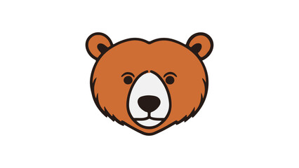 brown bear cartoon vector illustration, bear head simple vector illustration
