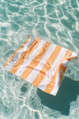 orange and white striped towel
