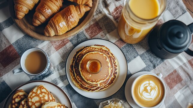 array of pancakes on plate
