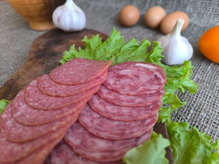 Dried sausage according to old recipes High-quality photo