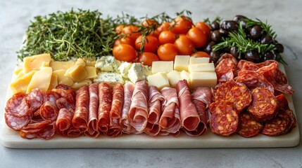 Assorted cured Spanish meats like chorizo, Prosciutto and chorizo rolls filled with gouda and Iberico cheese.