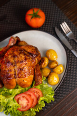 frango assado com batata