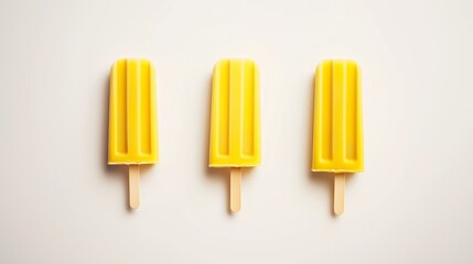 Yellow popsicle ice lollies