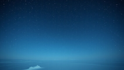 Fototapeta premium Winter Night Sky with Stars A clear winter night sky filled with stars, with snow-covered ground below. The crisp air and starry sky create a serene and beautiful winter night scene.