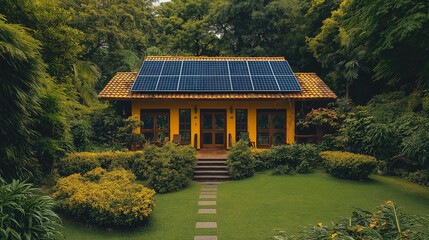 solar panels on a roof