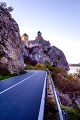 Golubac, Serbia,  medieval fortress on a cliff above the Danube river