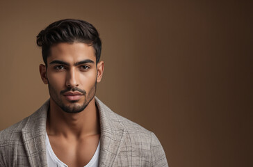Fototapeta premium Portrait of a Arab male model, Fashion and Skin care concept