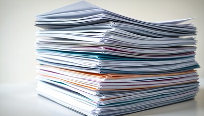 Isolated Messy Paperwork Pile on Transparent Background