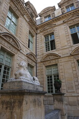Secret garden near Place des Vosges in Paris