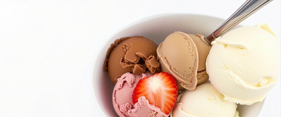 Delicious Vanilla Ice Cream Scoop Isolated on Transparent Background