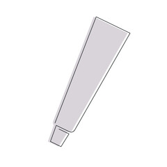 Toothpaste in one continuous line in color. One line drawing, minimalism. Vector illustration.