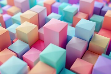Obraz premium Background of colorful blocks in pastel colors