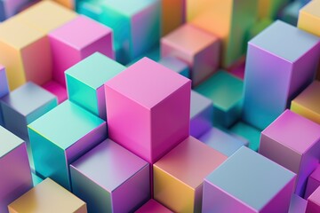 Background of colorful blocks in pastel colors