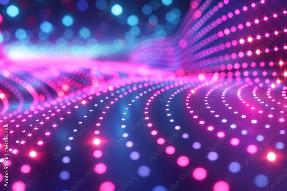 Poster vibrant waves of colorful lights ripple through the composition, creating a mesmerizing pattern that