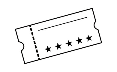 Ticket line icon with stars