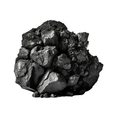 Obraz premium Black coal isolated on white background