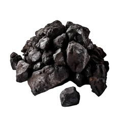 Obraz premium Black coal isolated on white background