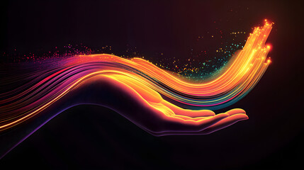 Hand with Rising Graph - Symbolizing Growth, Success, and Positive Momentum in Business and Finance