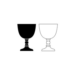 Medieval goblet icon isolated on white background