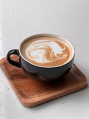 Cappuccino cup of coffee aesthetic minimal cafe Premium