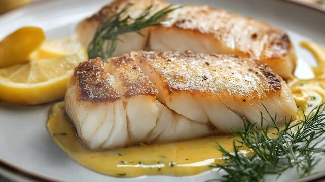 Salted Cod Dish on the table moves with smoke around