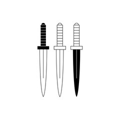 Simple dagger icon design on white background