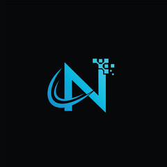 Technology Logo Vector With Letter N