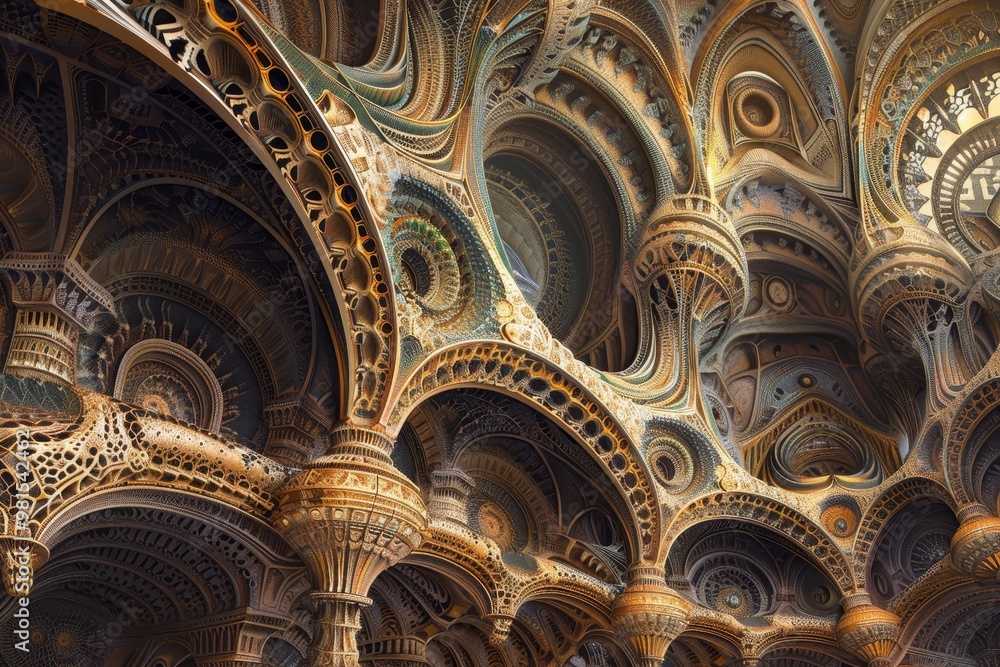 Poster a dark background illuminated by intertwining yellow and white lights creating intricate patterns, t