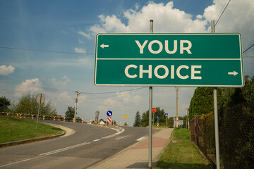 Kierunkowskazy w różnych kierunkach z napisem YOUR CHOICE  © siwyk