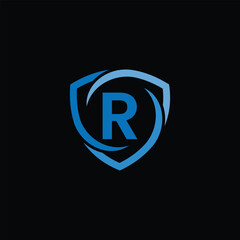 Obraz premium Modern Security Symbol And Letter R Logo