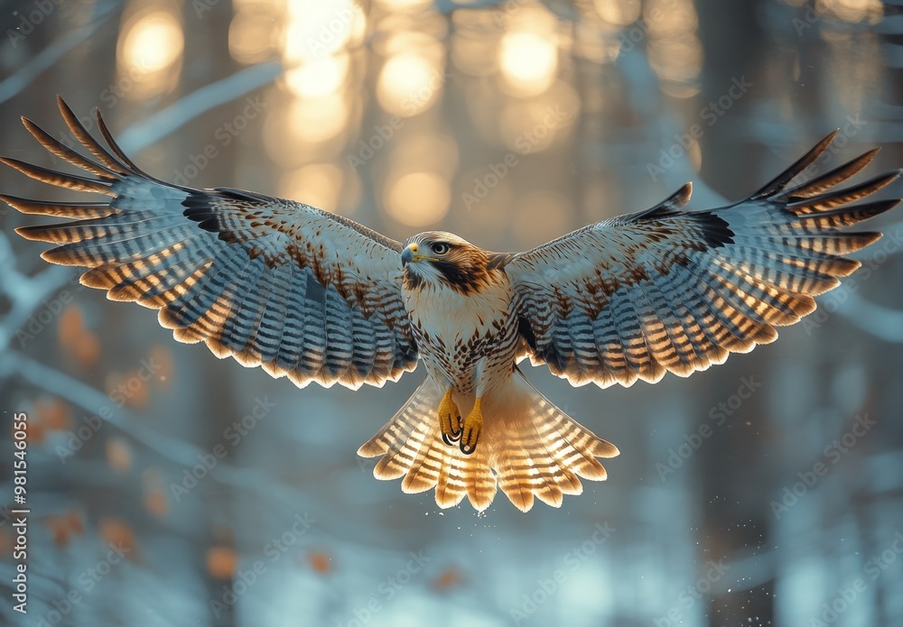 Canvas Prints Majestic Hawk in Flight