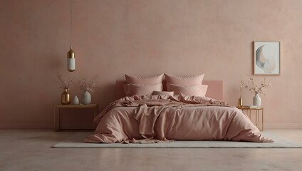 Serene pink dream with a minimalist background concept.