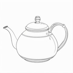 coloring page, a simple minimalist kettle