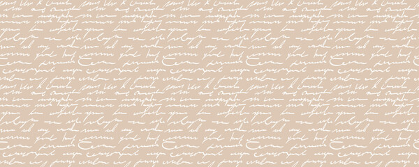 Neutrals color abstract seamless pattern. Beige endless graphic linear handwritten imitation horizontal banner. Trendy neutral colors aesthetic background. Pastel light brown boho style texture print