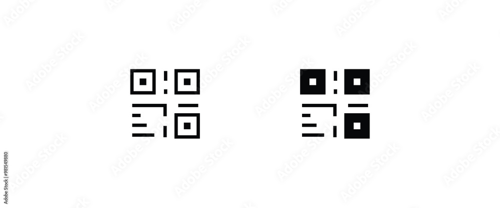 Poster qr code scan for phone. qr code for mobile app, payment scanning line and flat icons set, editable s