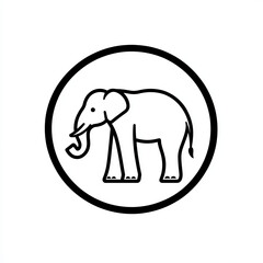 Obraz premium minimalist circle logo with elephant