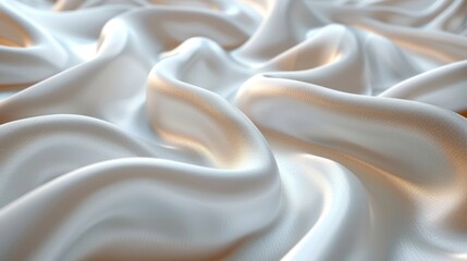 Obraz premium White Silk Fabric Background, Folded Texture of Satin Material, Elegant Luxurious Design