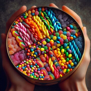 Bowl with sorted candy