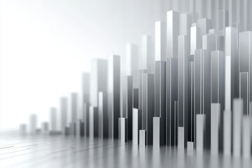 Obraz premium Abstract 3D background. Abstract chart against light grey background with shallow depth of field and copy space