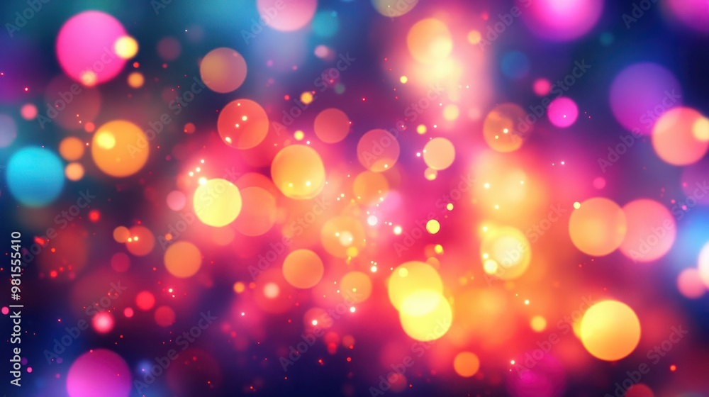 Poster the background was a defocused, colourful blend of glowing light and blurred bokeh, creating an abst