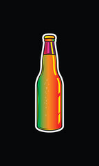 A bottle of sparkling water. Original vector illustration in vintage style.